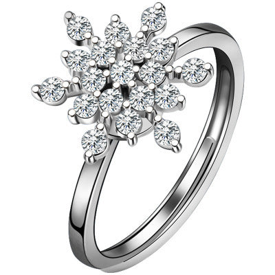 Wholesale The Snowflake Rotating Ring Celebrant Fashion  Open Ring