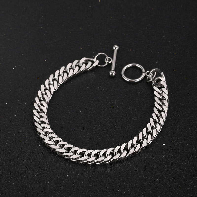 Wholesale Titanium Steel Simple Punk Men's Wide Bracelet ACC-BT-Yixin007