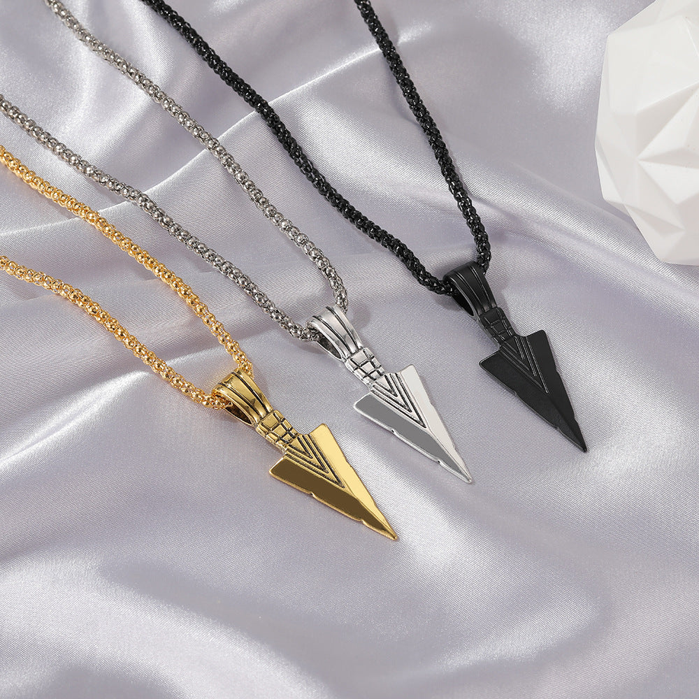 Wholesale Triangle Spear Head Necklace Arrow Pendant Sweater Chain ACC-NE-MY002