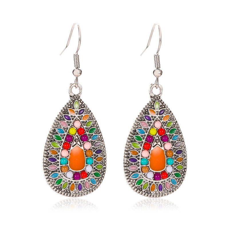 Wholesale Electroplated Alloy Drop Earrings Retro Bohemian Style Trendy Jewelry Accessory