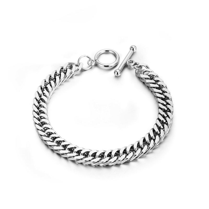 Wholesale Titanium Steel Simple Punk Men's Wide Bracelet ACC-BT-Yixin007