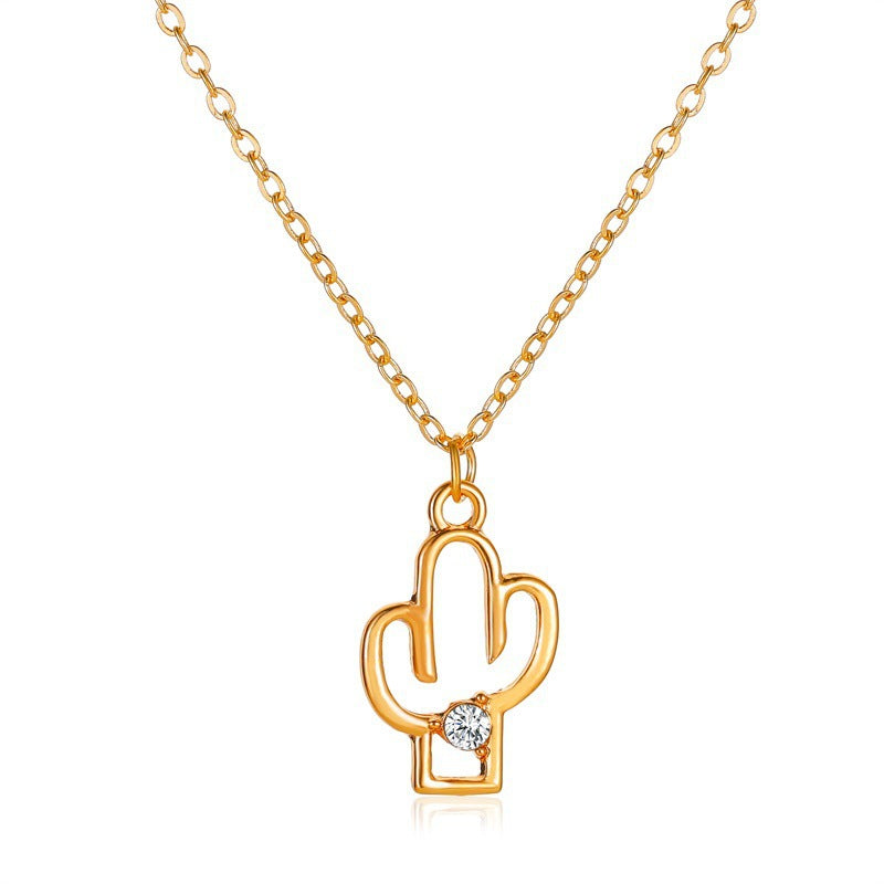 Wholesale Cactus Necklace Creative Plant Pendant Clavicle Chain Choker Necklace ACC-NE-meih002