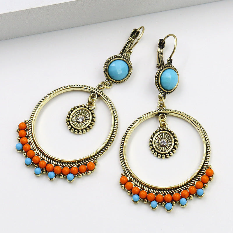Wholesale Fashion Palace Style Retro Gold Tassel Alloy Earrings Vintage Earrings ACC-ES-HanH017