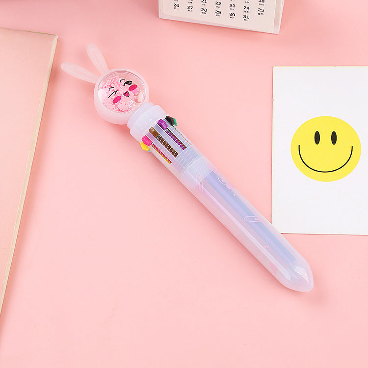 Wholesale Cute Rabbit Cat Ten Color Ballpoint Pen