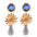 Wholesale Alloy Flower Water Drop Full Diamond Earrings
