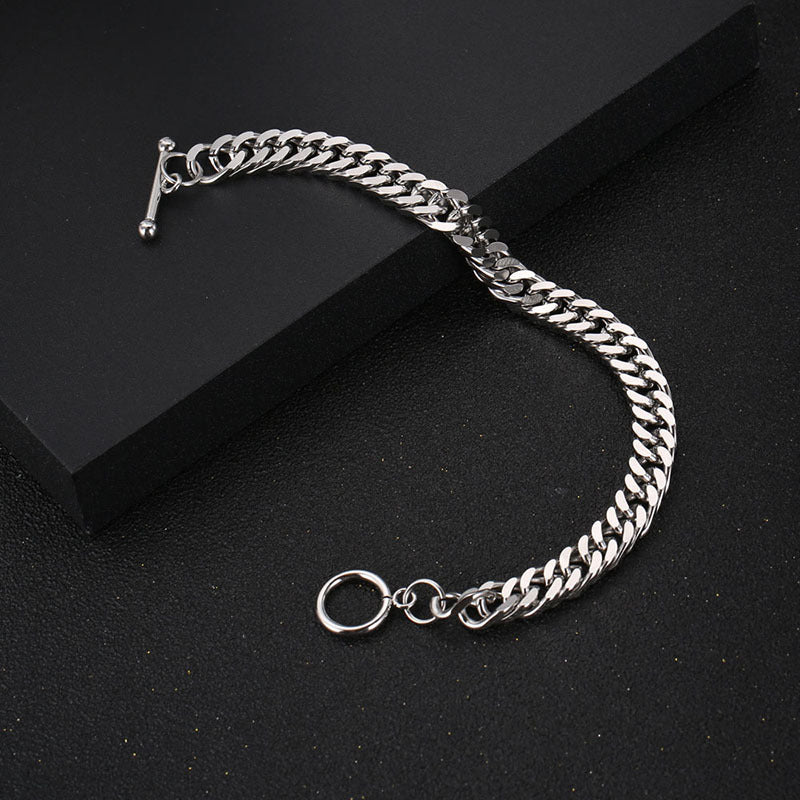 Wholesale Titanium Steel Simple Punk Men's Wide Bracelet ACC-BT-Yixin007