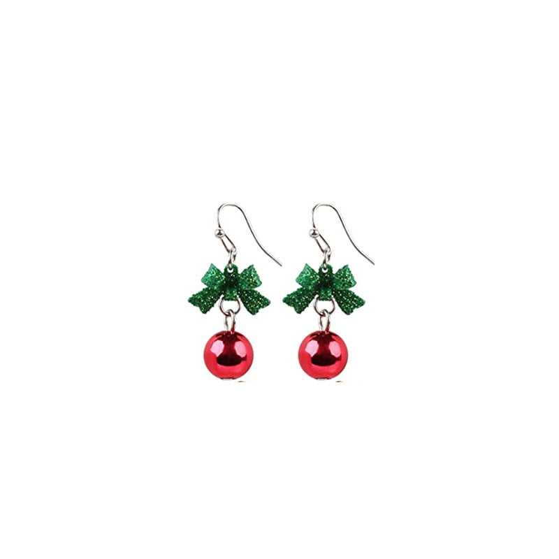 Wholesale Christmas Alloy Oil Drop Christmas Tree Snowflake Earrings ACC-ES-Bingl005