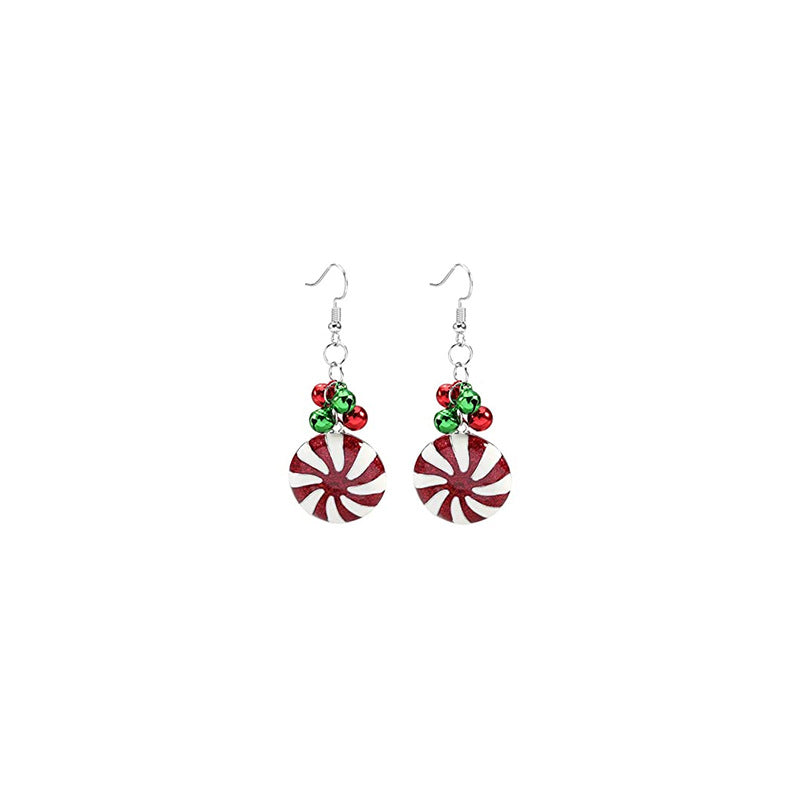 Wholesale Christmas Alloy Oil Drop Christmas Tree Snowflake Earrings ACC-ES-Bingl005