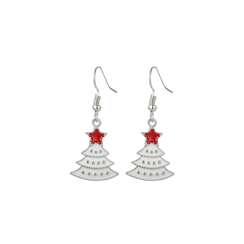 Wholesale Christmas Alloy Oil Drop Christmas Tree Snowflake Earrings ACC-ES-Bingl005