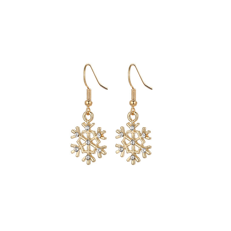 Wholesale Christmas Alloy Oil Drop Christmas Tree Snowflake Earrings ACC-ES-Bingl005