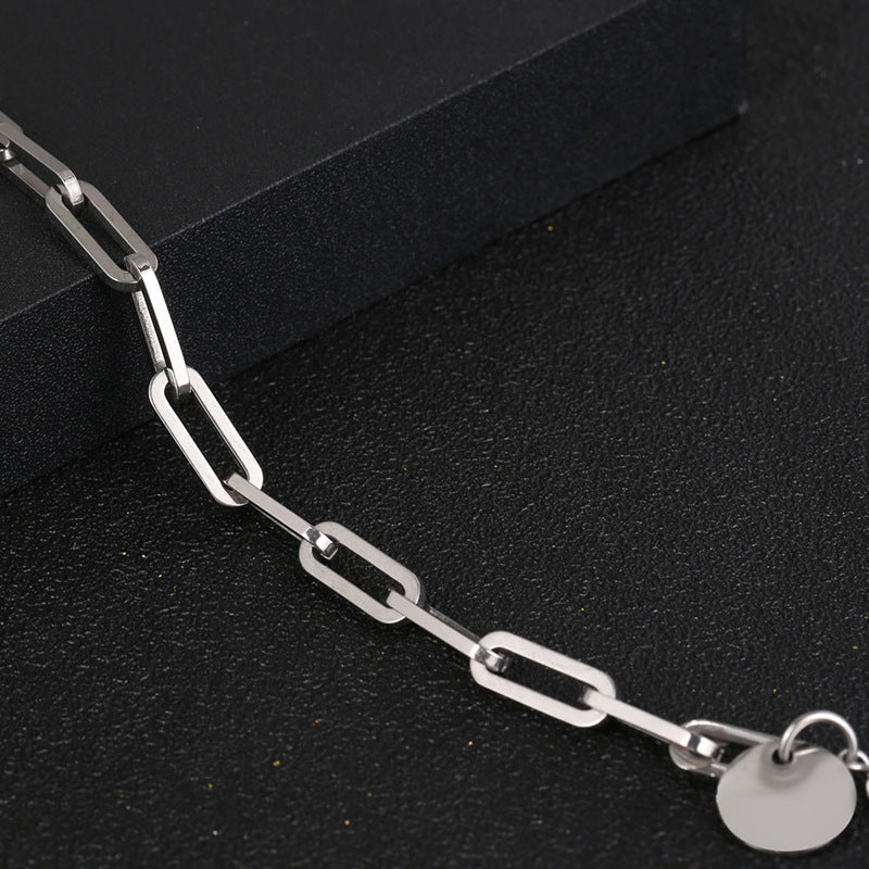 Wholesale Geometric Square Buckle Thick Chain Titanium Steel Bracelets ACC-BT-Yixin005