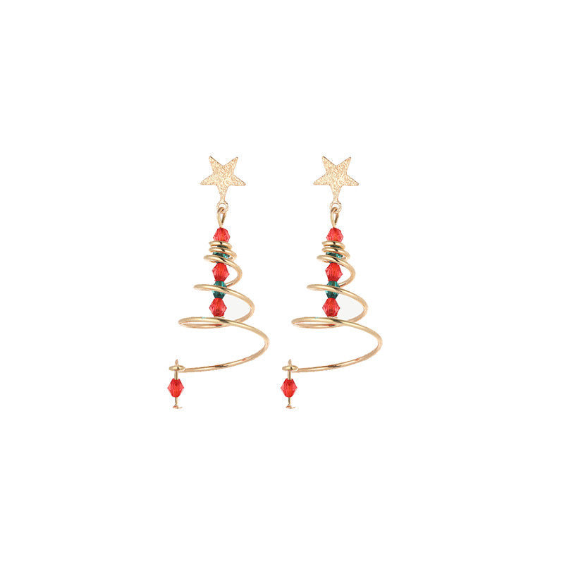 Wholesale Christmas Alloy Oil Drop Christmas Tree Snowflake Earrings ACC-ES-Bingl005