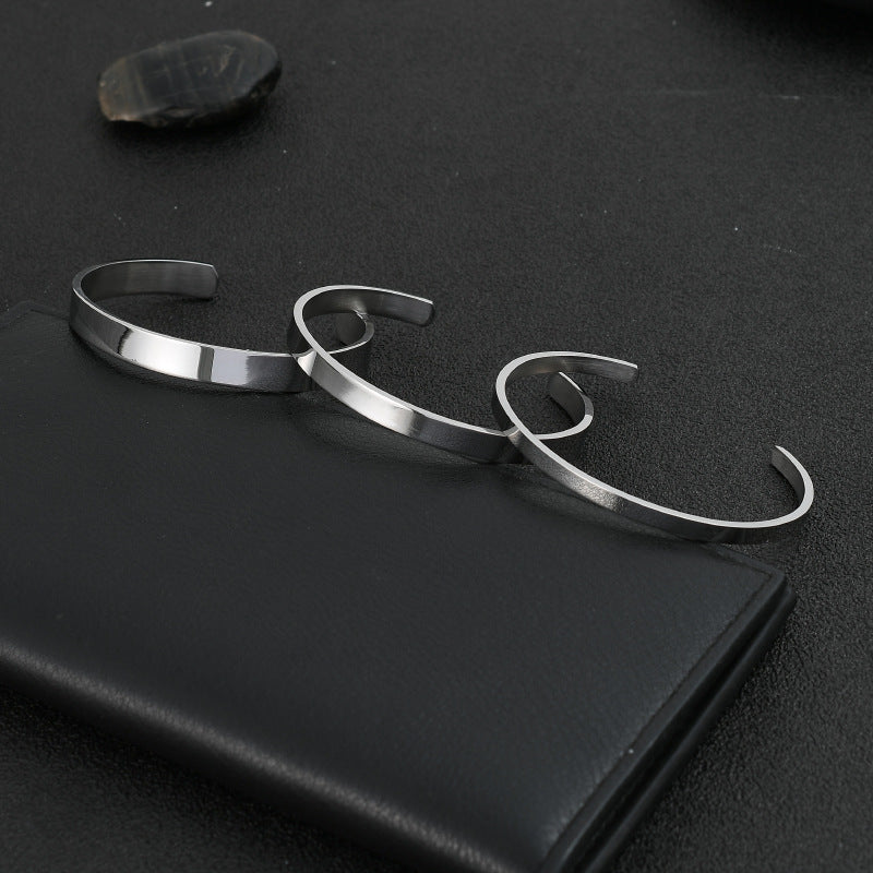 Bracciale in acciaio inossidabile con apertura liscia all'ingrosso