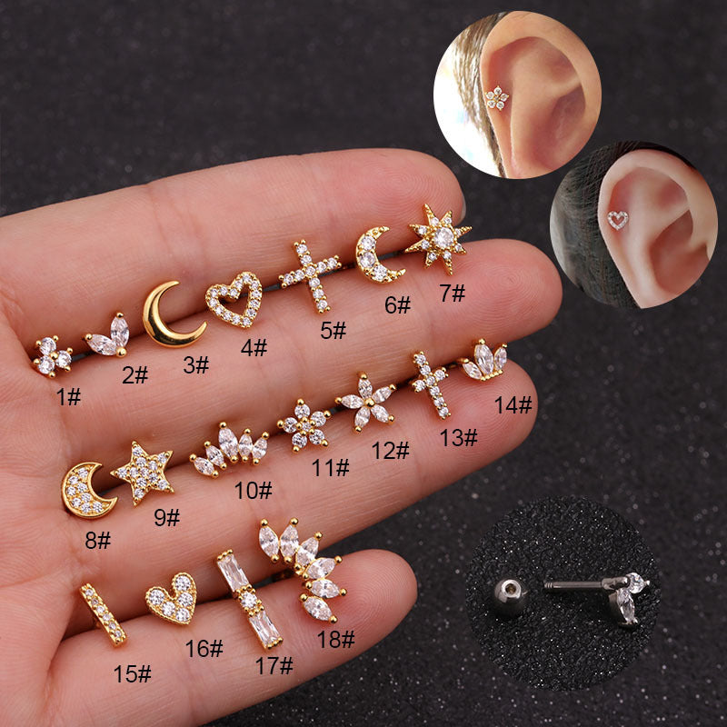 Wholesale Micro-Inlaid Zirconia Ear Bone Studs Earrings ACC-ES-HengSen001