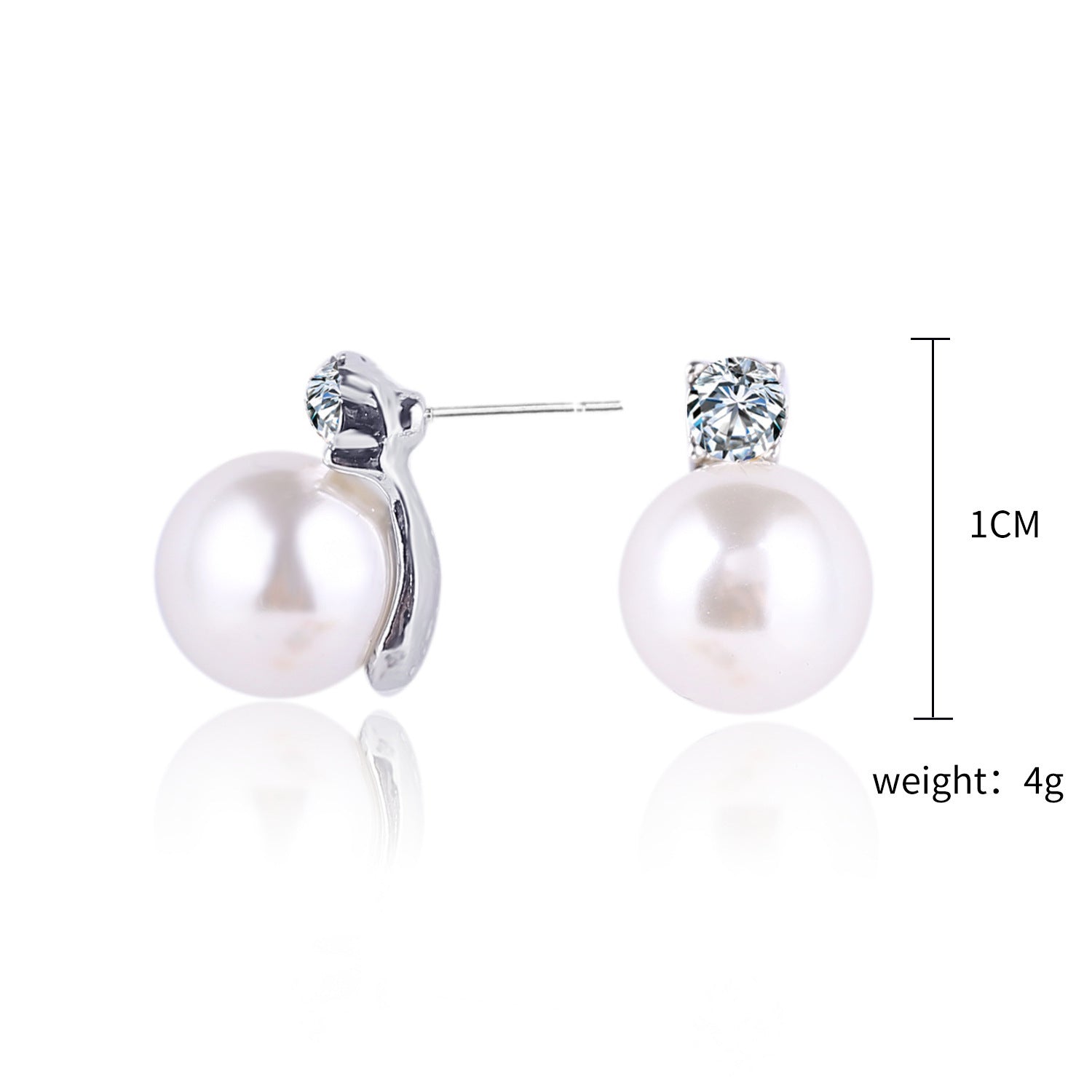 Wholesale zircon exquisite small pearl earrings