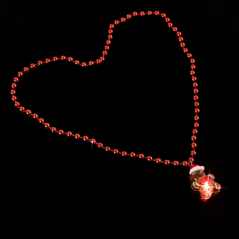 Wholesale 5pcs Christmas Red Luminous Character Necklaces ACC-NE-ChuanSha004
