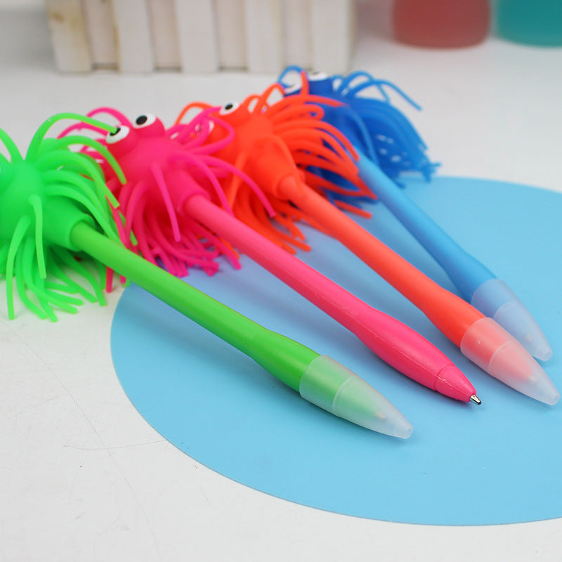 Wholesale Cartoon creative ballpoint pen cute super cute fur ball expression pen