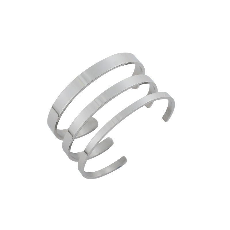 Wholesale smooth opening stainless steel bracelet