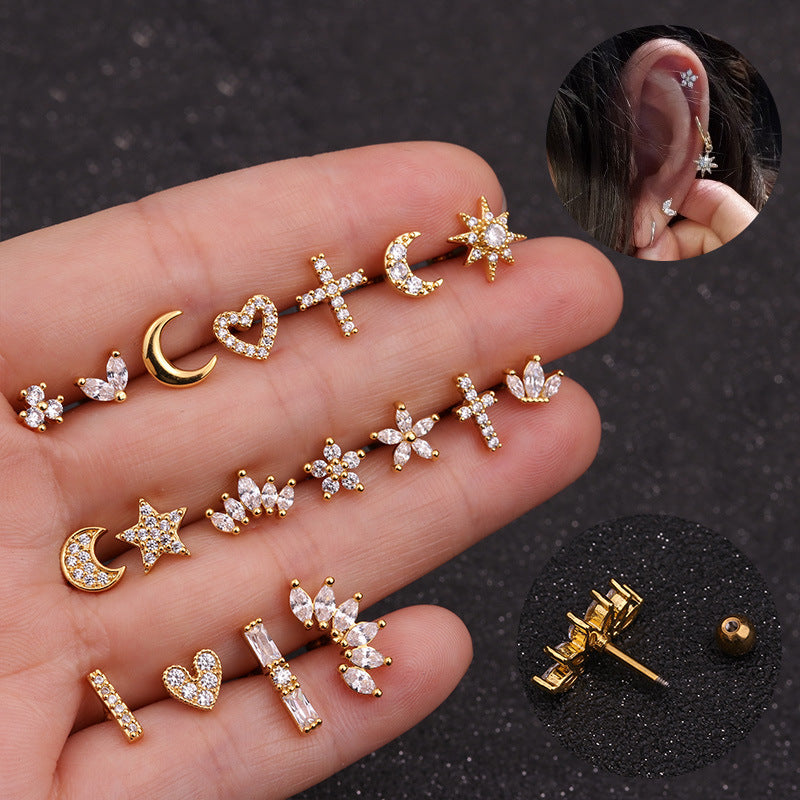 Wholesale Micro-Inlaid Zirconia Ear Bone Studs Earrings ACC-ES-HengSen001