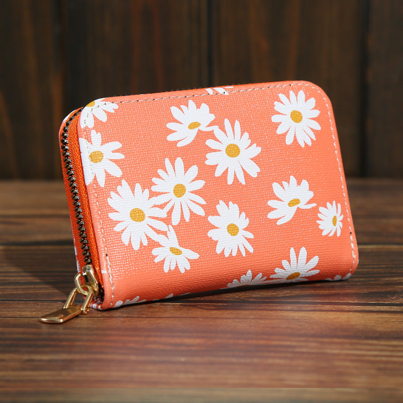 Wholesale Trendy Floral Yellow Women S Accordion Card Holder Large Capacity PU Card Case Fashion Accessory For Gift And Resale