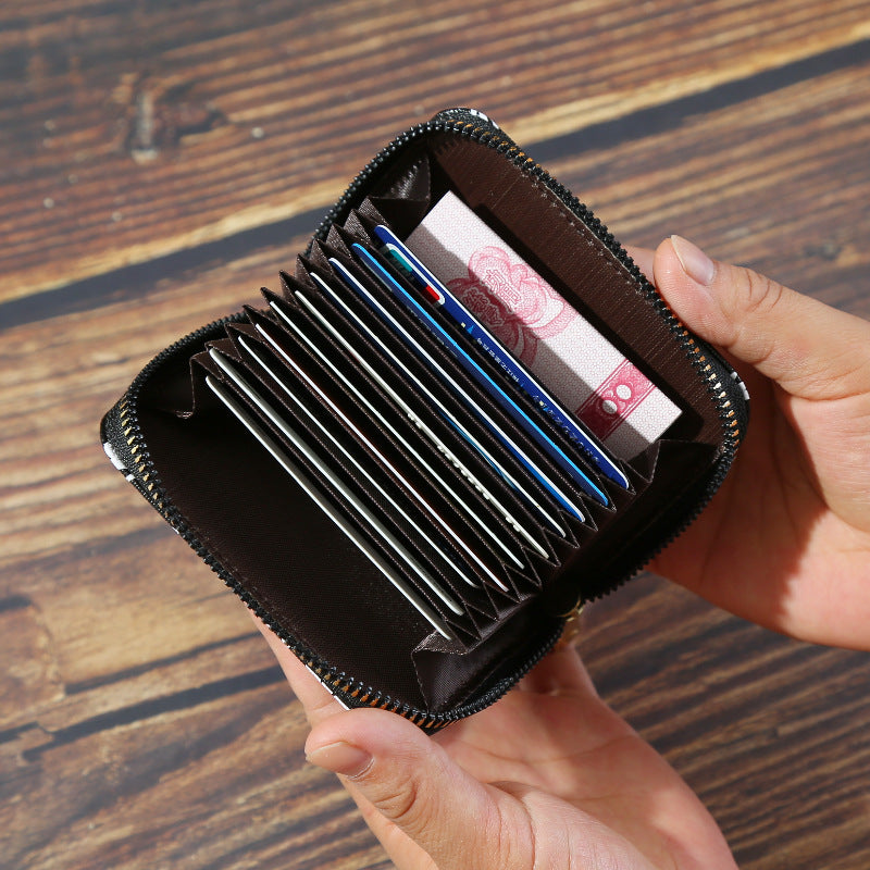 Wholesale Trendy Floral Yellow Women S Accordion Card Holder Large Capacity PU Card Case Fashion Accessory For Gift And Resale