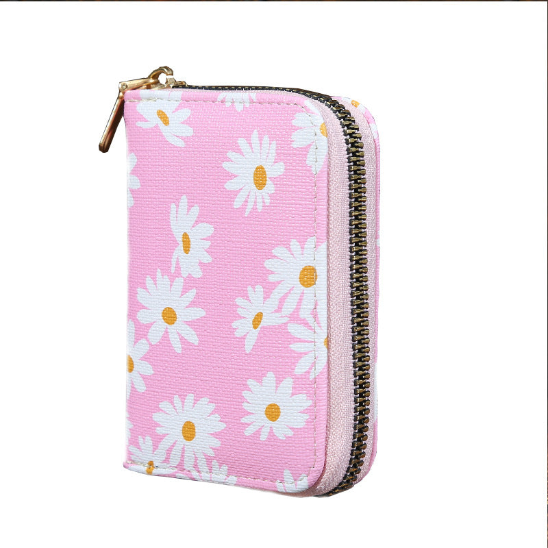 Wholesale Trendy Floral Yellow Women S Accordion Card Holder Large Capacity PU Card Case Fashion Accessory For Gift And Resale