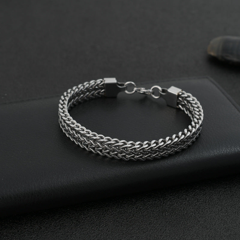 Wholesale double titanium steel bracelet