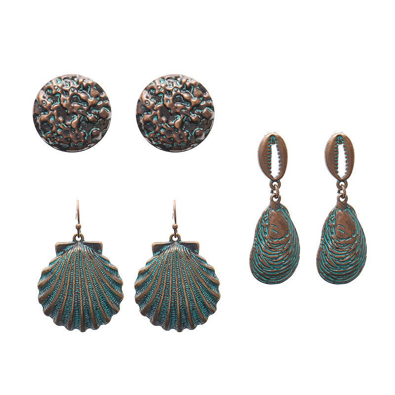 Wholesale Alloy Electroplated Bohemian Floral Earrings Set Women' s Fashion Accessory Gift