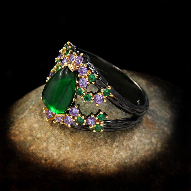 Wholesale  Vintage Romantic Court Style Luxury Ring Pendant Set
