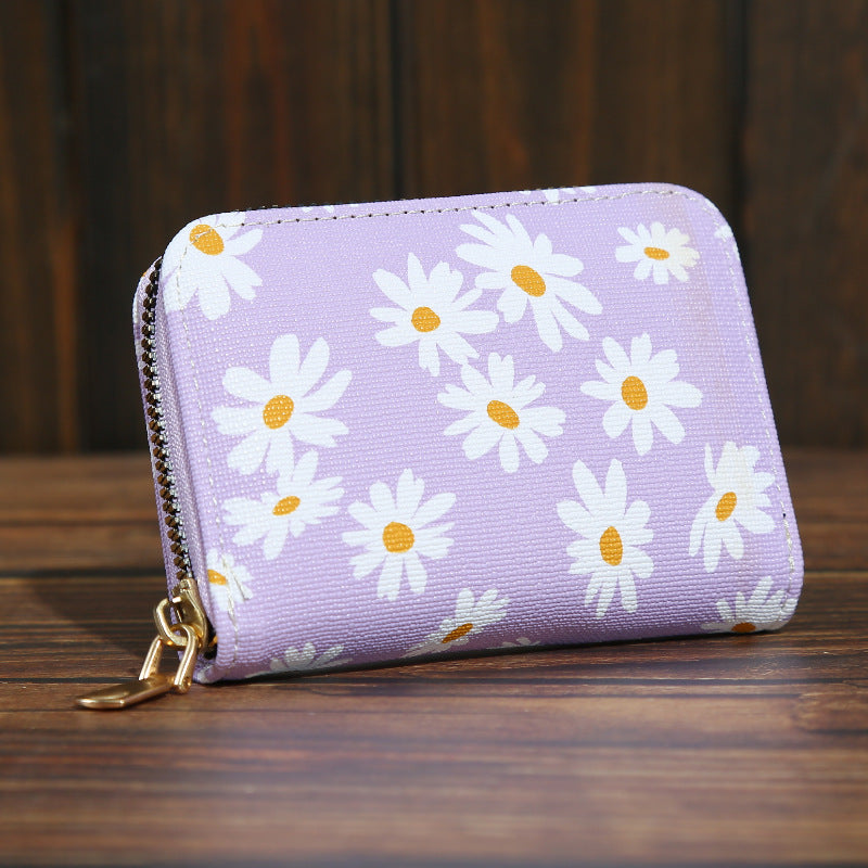 Wholesale Trendy Floral Yellow Women S Accordion Card Holder Large Capacity PU Card Case Fashion Accessory For Gift And Resale