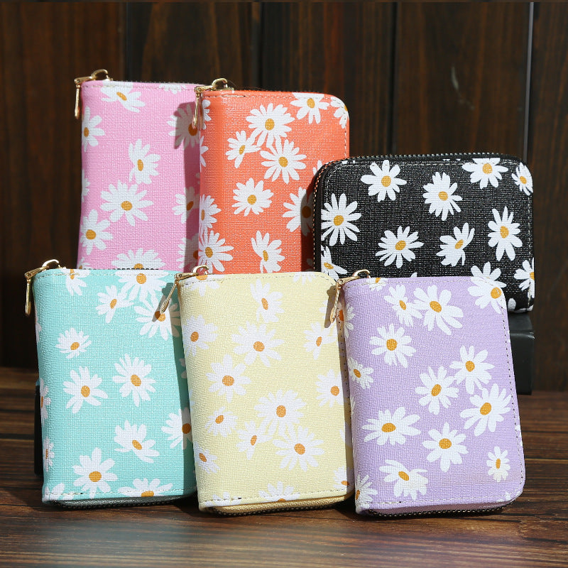 Wholesale Trendy Floral Yellow Women S Accordion Card Holder Large Capacity PU Card Case Fashion Accessory For Gift And Resale