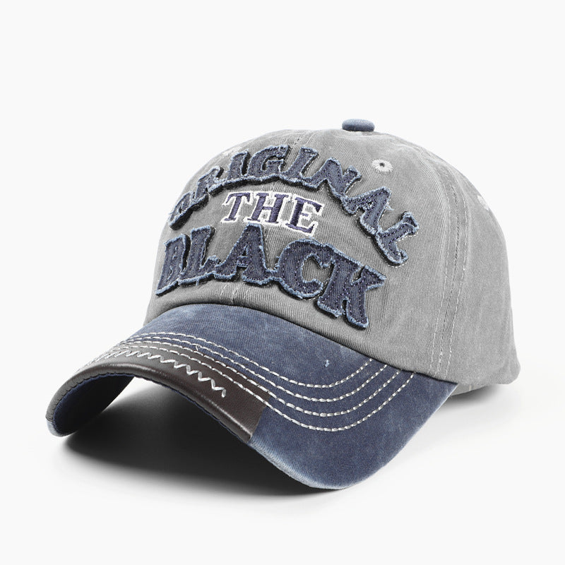 Wholesale  vintage patch BLACK letter embroidered baseball cap