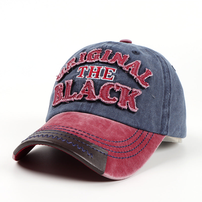Wholesale  vintage patch BLACK letter embroidered baseball cap