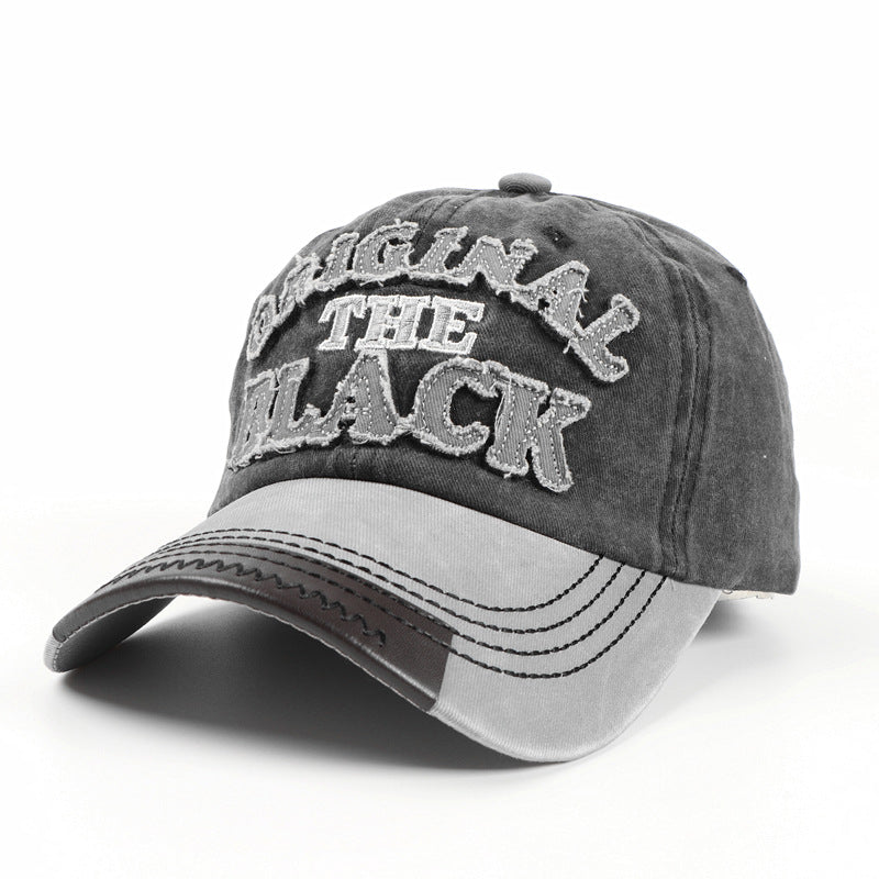 Wholesale  vintage patch BLACK letter embroidered baseball cap