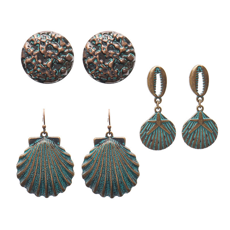 Wholesale Alloy Electroplated Bohemian Floral Earrings Set Women' s Fashion Accessory Gift