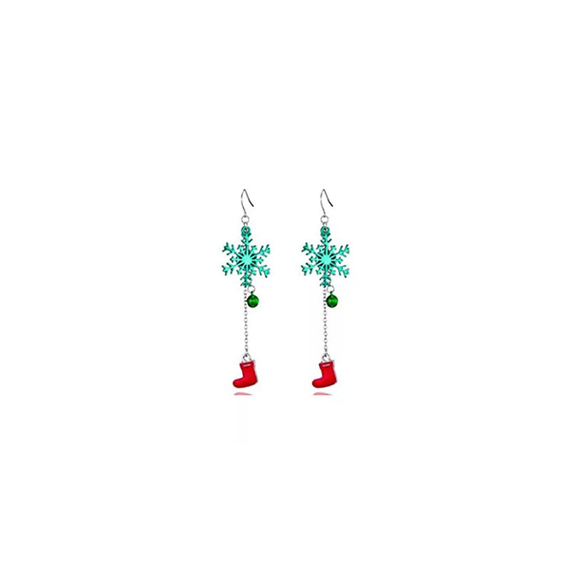 Wholesale Christmas Alloy Oil Drop Christmas Tree Snowflake Earrings ACC-ES-Bingl005