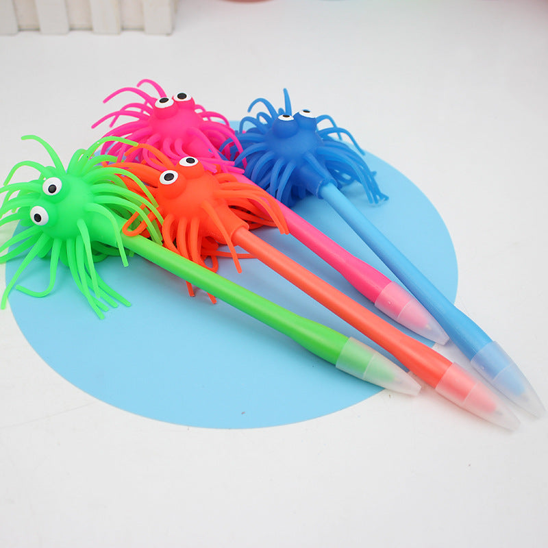 Wholesale Cartoon creative ballpoint pen cute super cute fur ball expression pen