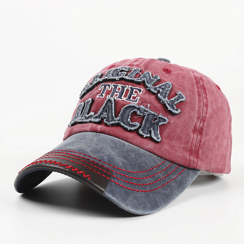 Wholesale  vintage patch BLACK letter embroidered baseball cap
