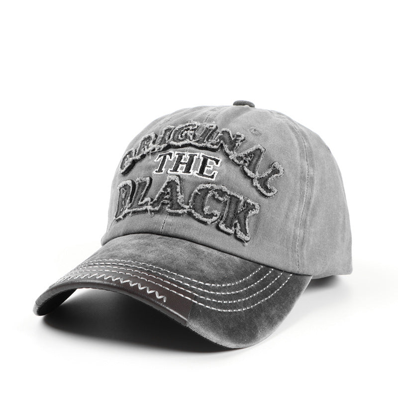 Wholesale  vintage patch BLACK letter embroidered baseball cap