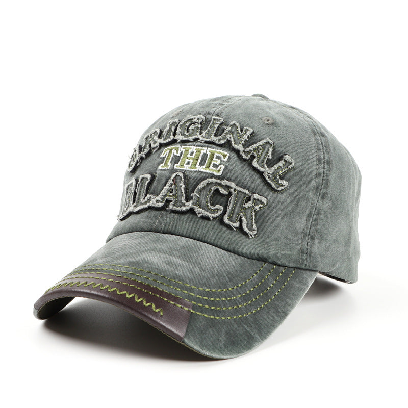 Wholesale  vintage patch BLACK letter embroidered baseball cap