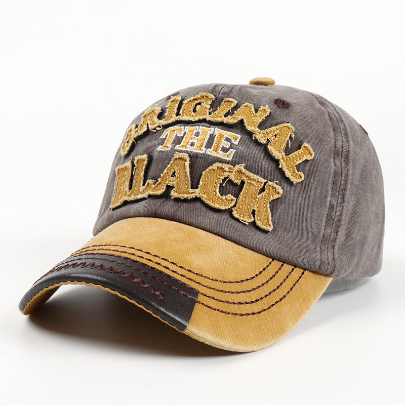 Wholesale  vintage patch BLACK letter embroidered baseball cap