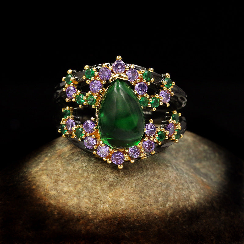 Wholesale  Vintage Romantic Court Style Luxury Ring Pendant Set