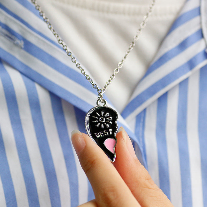 Wholesale Good Friend Series Heart Stitching Diamond Necklaces ACC-NE-Tiangao011