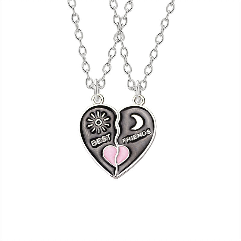 Wholesale Good Friend Series Heart Stitching Diamond Necklaces ACC-NE-Tiangao011