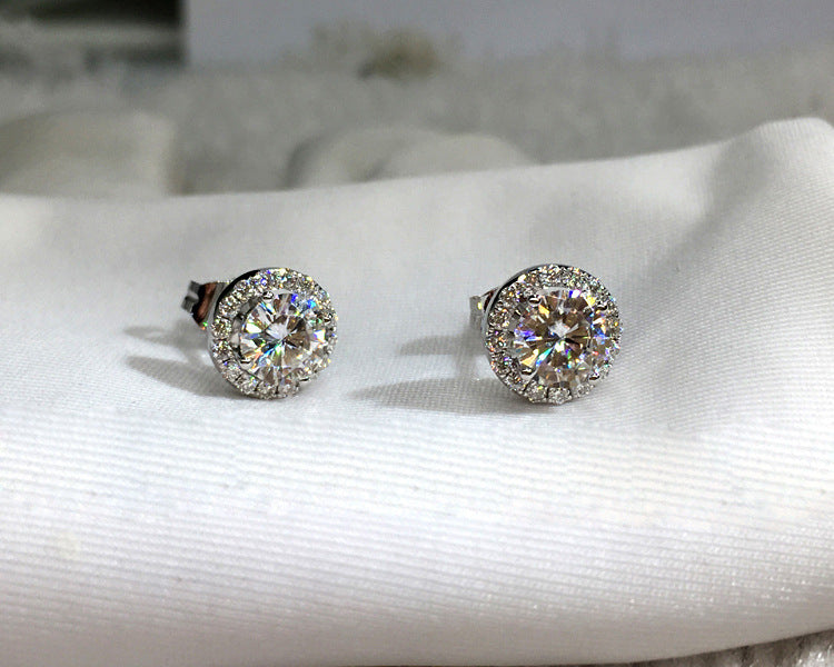 Wholesale Round Full Diamond Stud Earrings Set with Super Flash Zircon ACC-ES-SMLK001