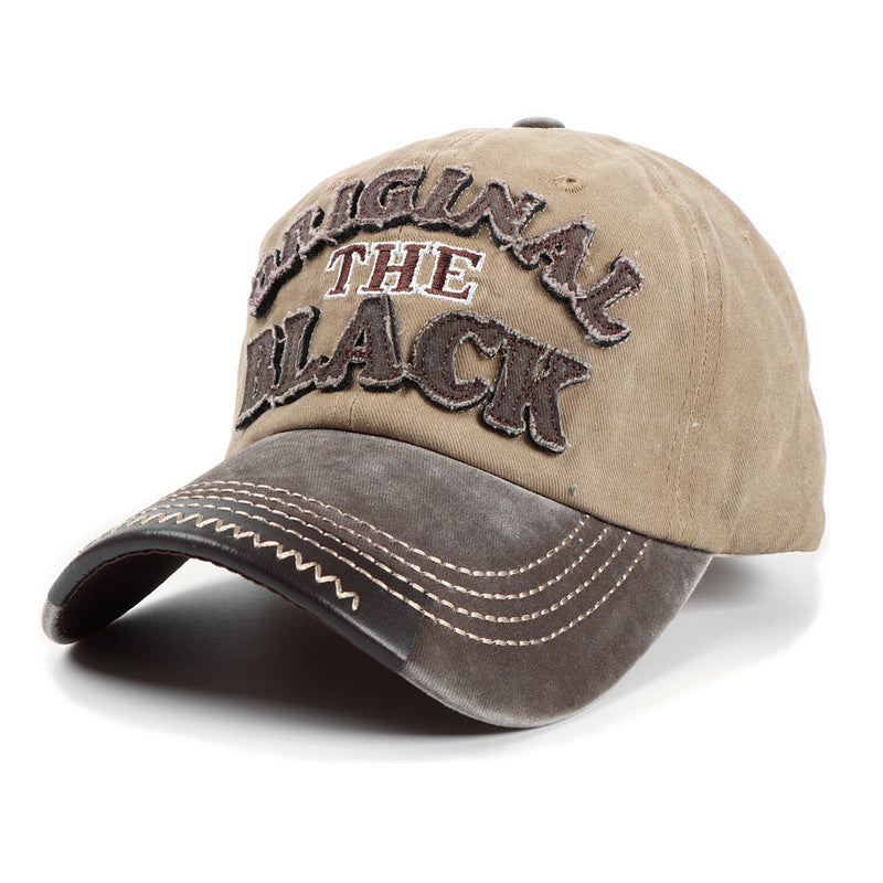 Wholesale  vintage patch BLACK letter embroidered baseball cap