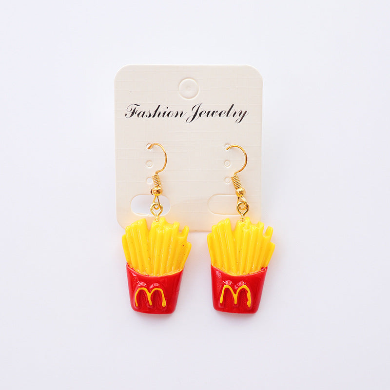 Wholesale  Food Play Earrings Creative  Potato Chips Earrings