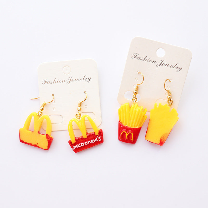 Wholesale  Food Play Earrings Creative  Potato Chips Earrings