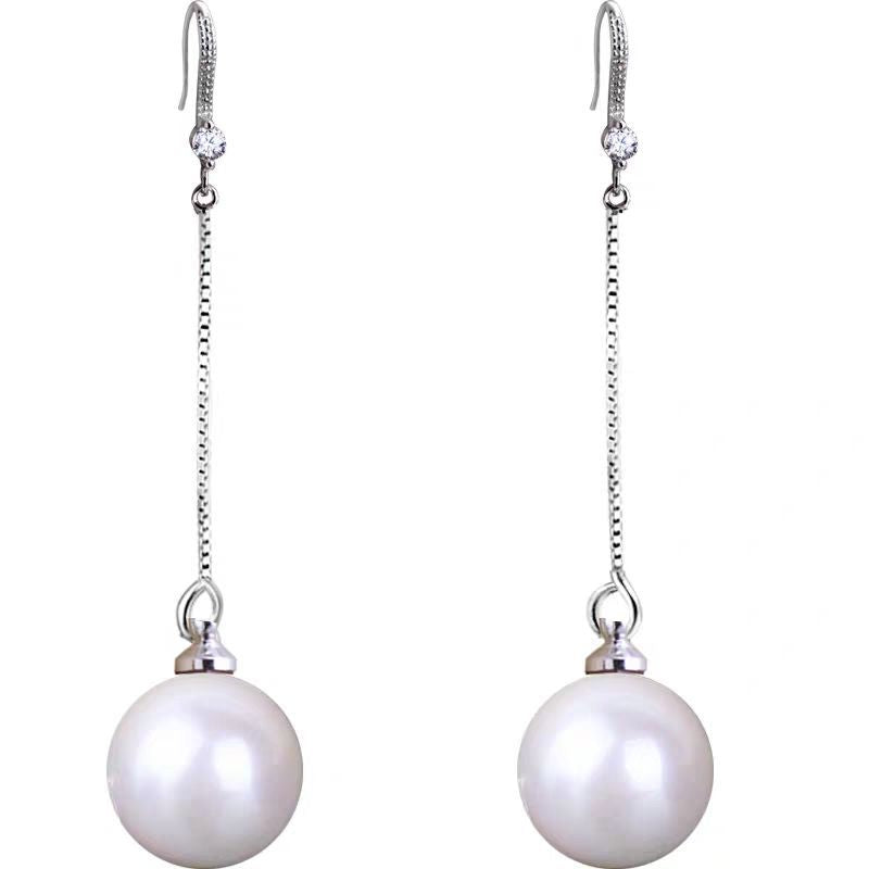 Wholesale Pearl Copper Plated White Gold Earrings