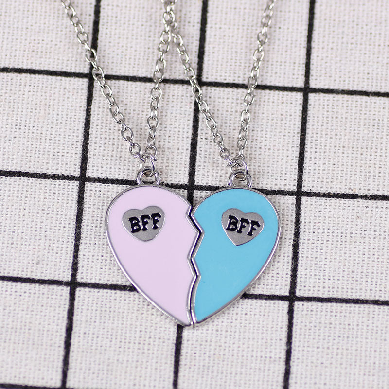 Wholesale Good Friend Series Heart Stitching Diamond Necklaces ACC-NE-Tiangao011